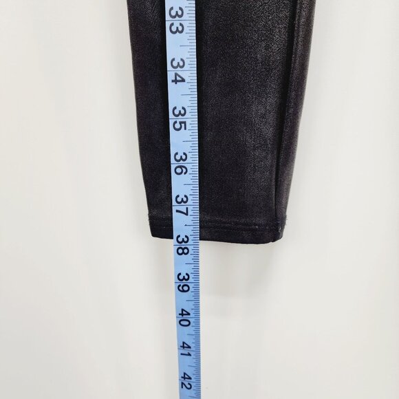 Spanx Faux Leather Leggings High Rise Compression Black Full Length Size M - Picture 8 of 10
